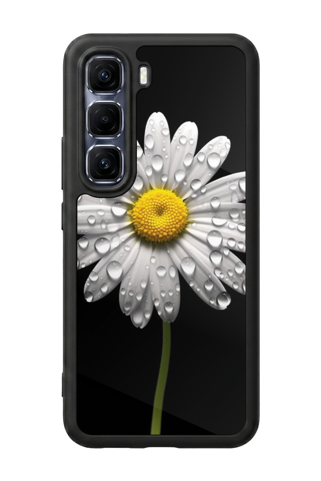 Infinix Hot 60 Pro Plus Uyumlu Papatya Tasarımlı Glossy Premium Kılıf