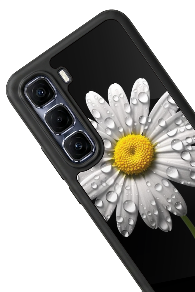 Infinix Hot 60 Pro Plus Uyumlu Papatya Tasarımlı Glossy Premium Kılıf