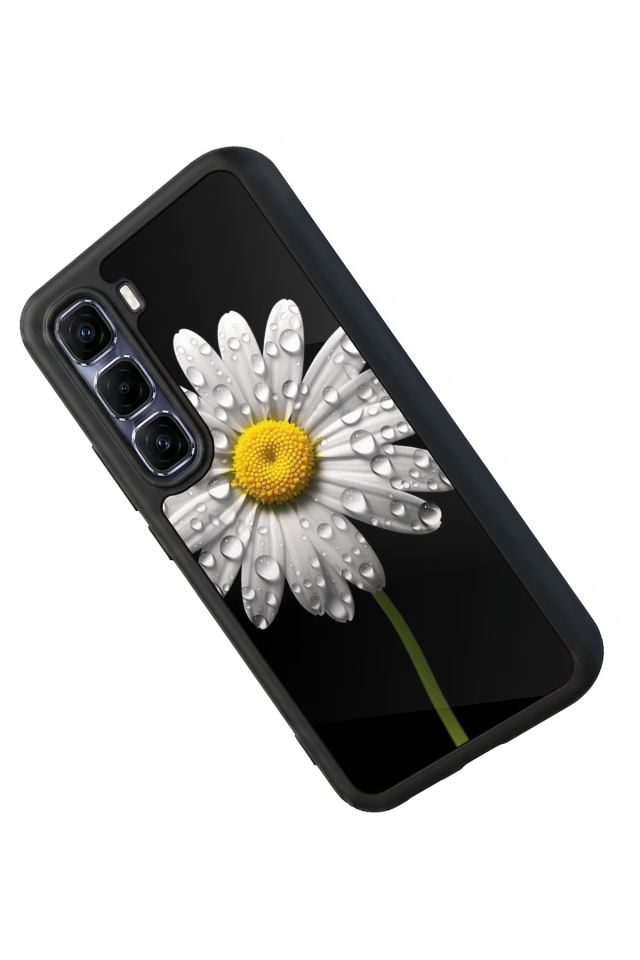 Infinix Hot 60 Pro Plus Uyumlu Papatya Tasarımlı Glossy Premium Kılıf