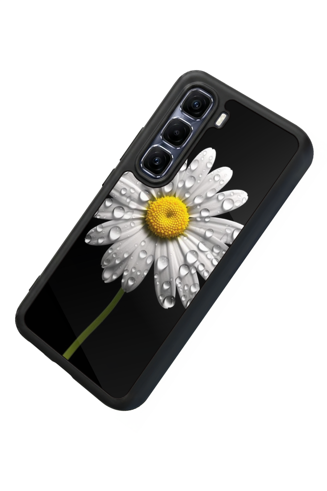 Infinix Hot 60 Pro Plus Uyumlu Papatya Tasarımlı Glossy Premium Kılıf