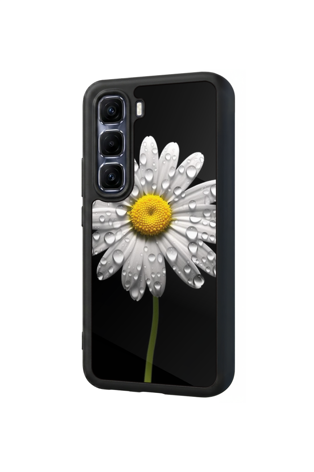 Infinix Hot 60 Pro Plus Uyumlu Papatya Tasarımlı Glossy Premium Kılıf