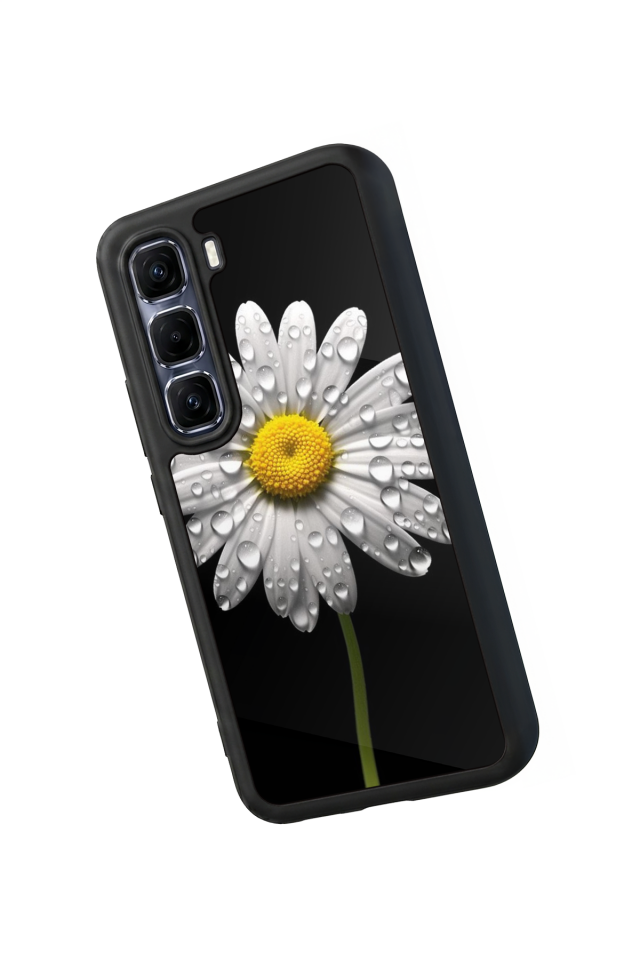 Infinix Hot 60 Pro Plus Uyumlu Papatya Tasarımlı Glossy Premium Kılıf