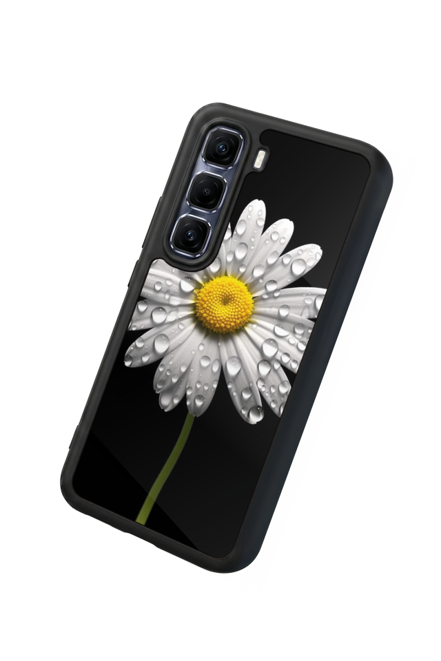 Infinix Hot 60 Pro Plus Uyumlu Papatya Tasarımlı Glossy Premium Kılıf