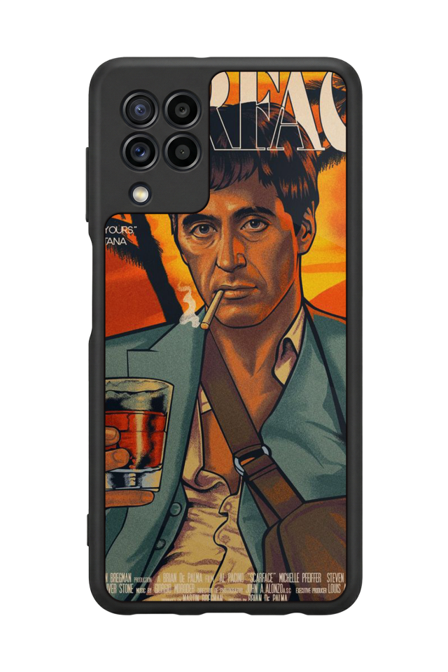 Samsung Galaxy M22 Uyumlu Scarface Tasarımlı Glossy Premium Kılıf