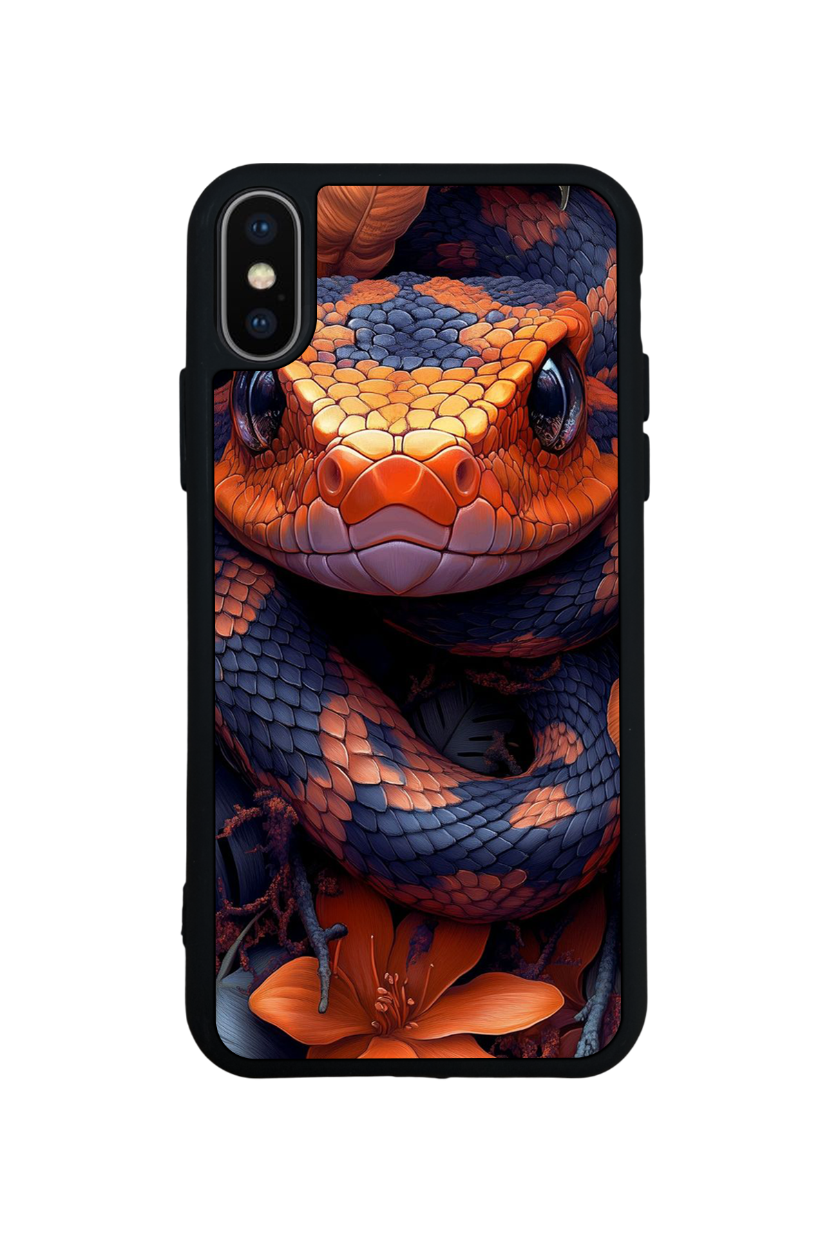 iPhone X/ XS Uyumlu Yılan Tasarımlı Glossy Premium Kılıf