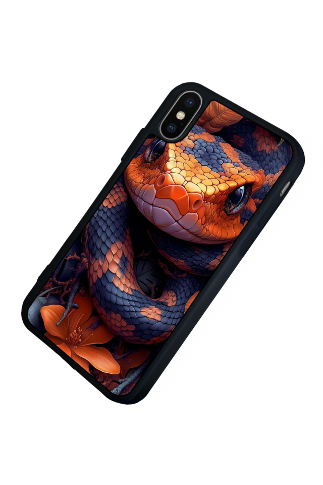 iPhone X/ XS Uyumlu Yılan Tasarımlı Glossy Premium Kılıf