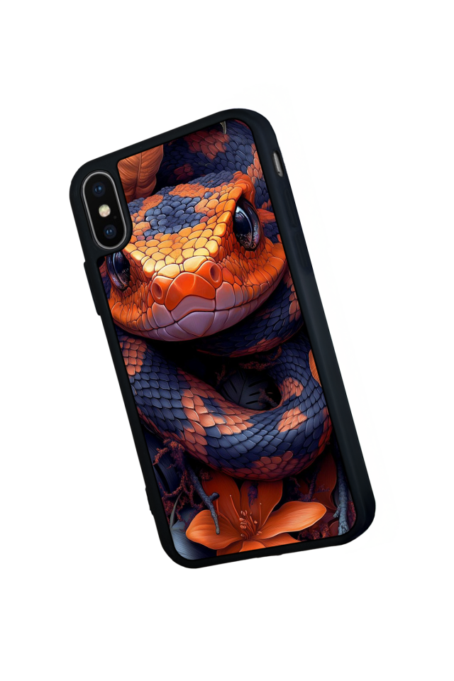 iPhone X/ XS Uyumlu Yılan Tasarımlı Glossy Premium Kılıf