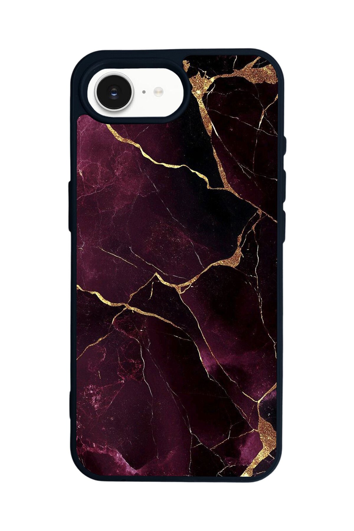 iPhone 16E Uyumlu Mermer Marble Tasarımlı Glossy Premium Kılıf