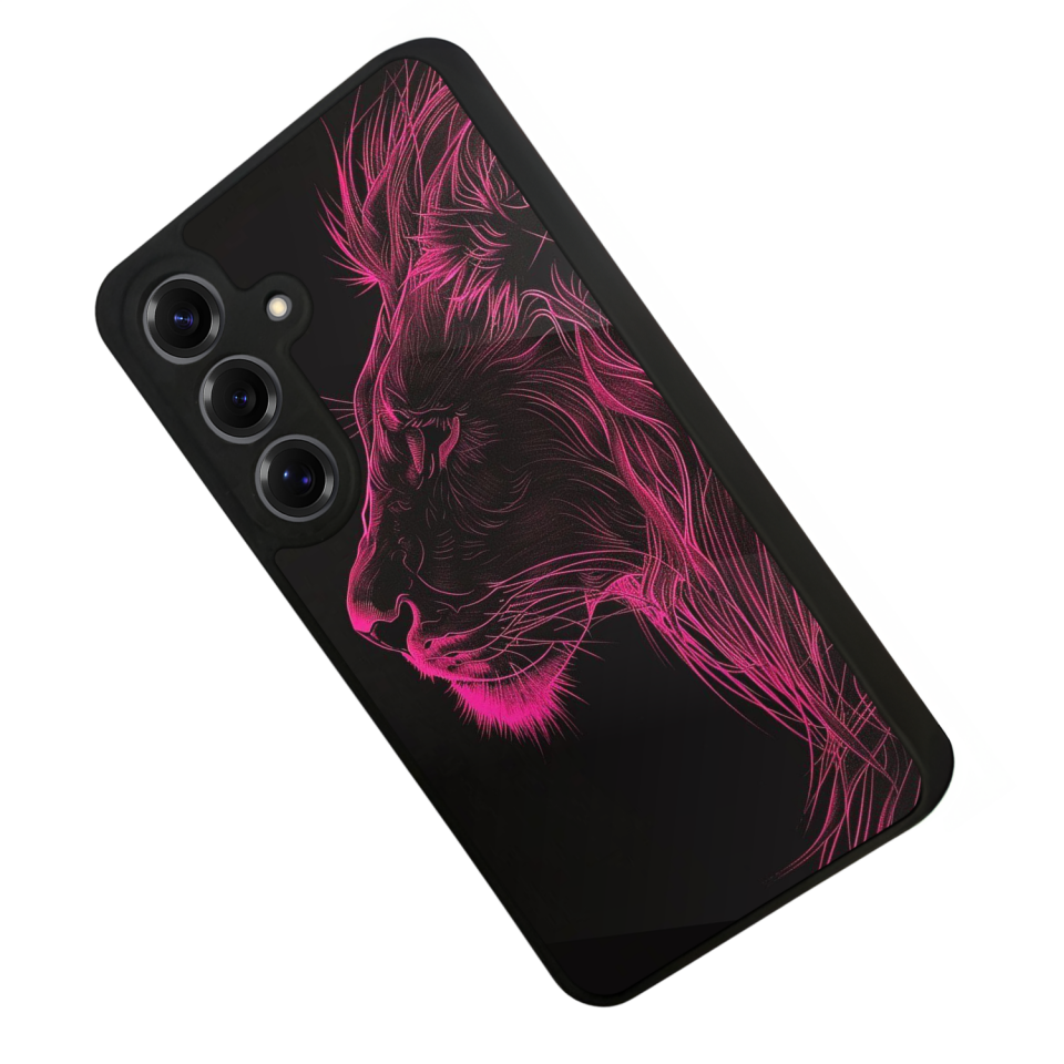 Samsung Galaxy S25 Uyumlu Aslan Tasarımlı Glossy Premium Kılıf