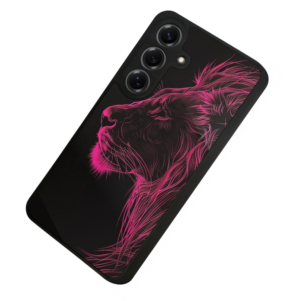 Samsung Galaxy S25 Uyumlu Aslan Tasarımlı Glossy Premium Kılıf