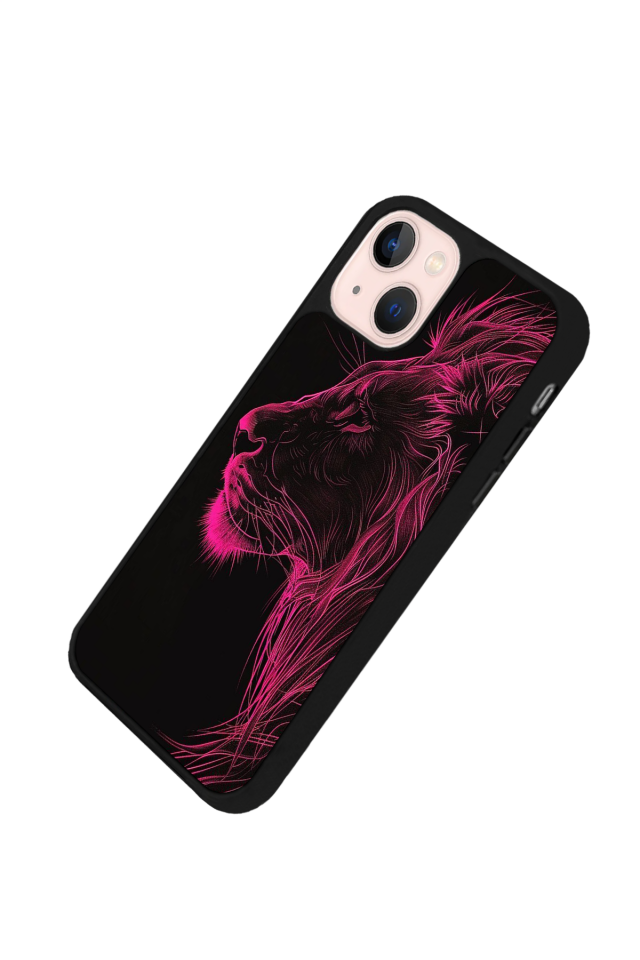 iPhone 13/14 Uyumlu Aslan Tasarımlı Glossy Premium Kılıf