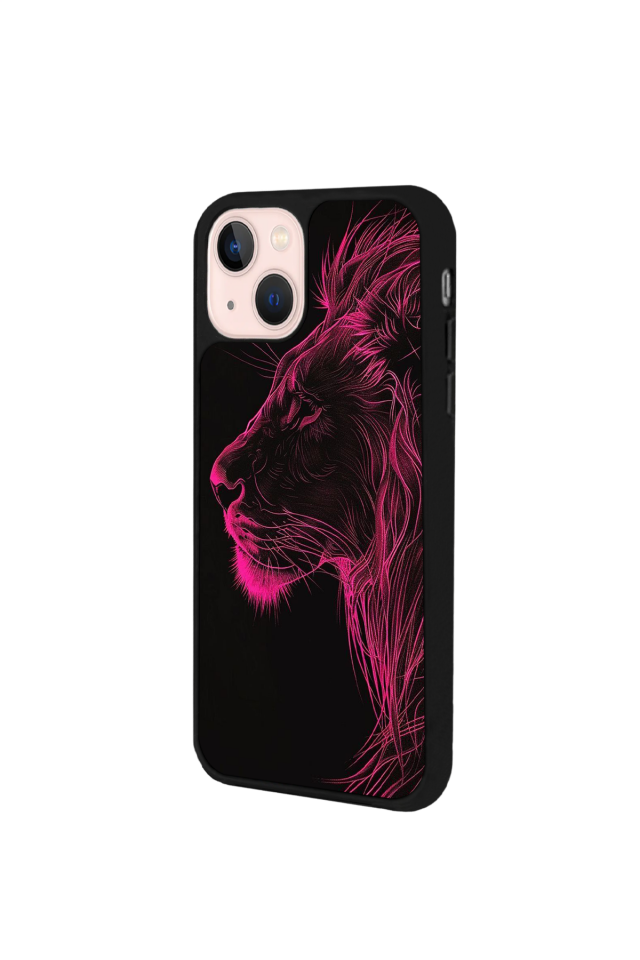 iPhone 13/14 Uyumlu Aslan Tasarımlı Glossy Premium Kılıf