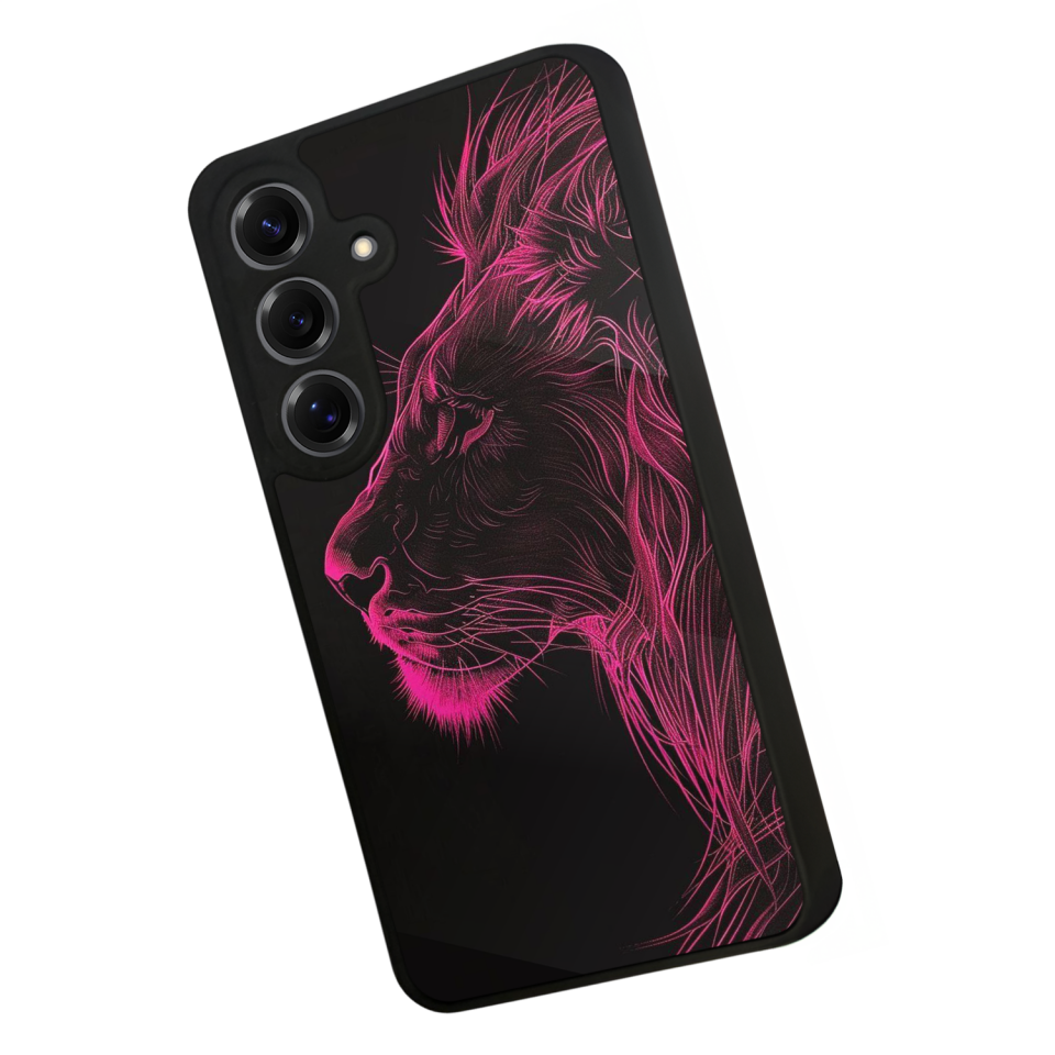 Samsung Galaxy S25 Uyumlu Aslan Tasarımlı Glossy Premium Kılıf
