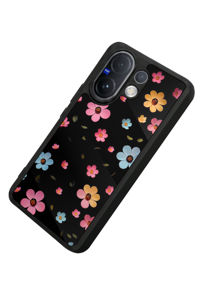 Vivo V60 Uyumlu Cicek Tasarımlı Glossy Premium Kılıf