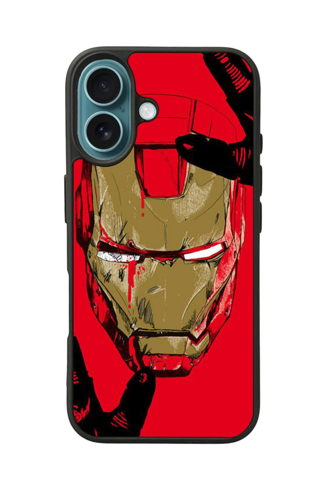 iPhone 16 Uyumlu  Iron Man ( Demir Adam ) Tasarımlı Glossy Premium Kılıf
