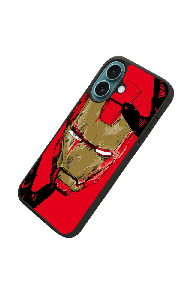 iPhone 16 Uyumlu  Iron Man ( Demir Adam ) Tasarımlı Glossy Premium Kılıf