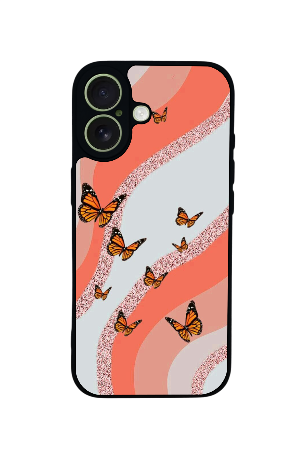 iPhone 17 Uyumlu Kelebek Tasarımlı Glossy Premium Kılıf