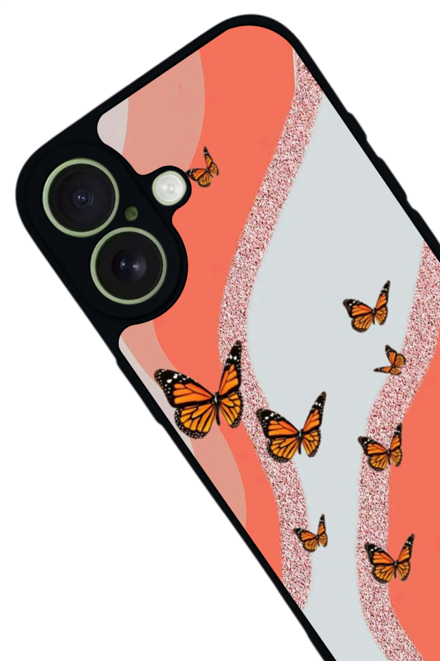 iPhone 17 Uyumlu Kelebek Tasarımlı Glossy Premium Kılıf
