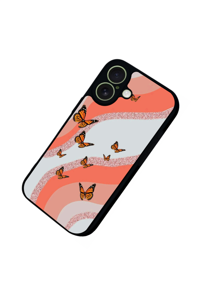 iPhone 17 Uyumlu Kelebek Tasarımlı Glossy Premium Kılıf