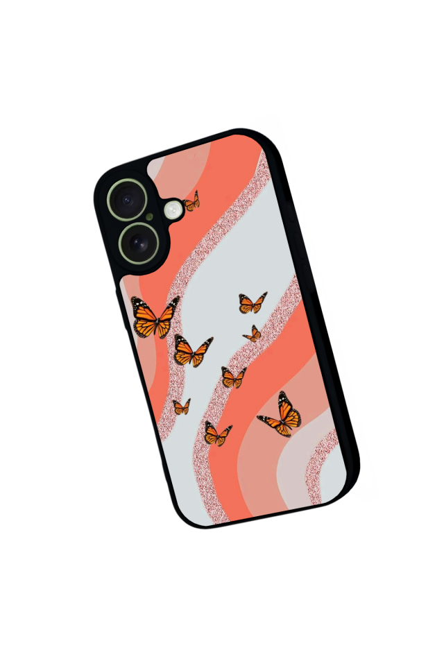 iPhone 17 Uyumlu Kelebek Tasarımlı Glossy Premium Kılıf