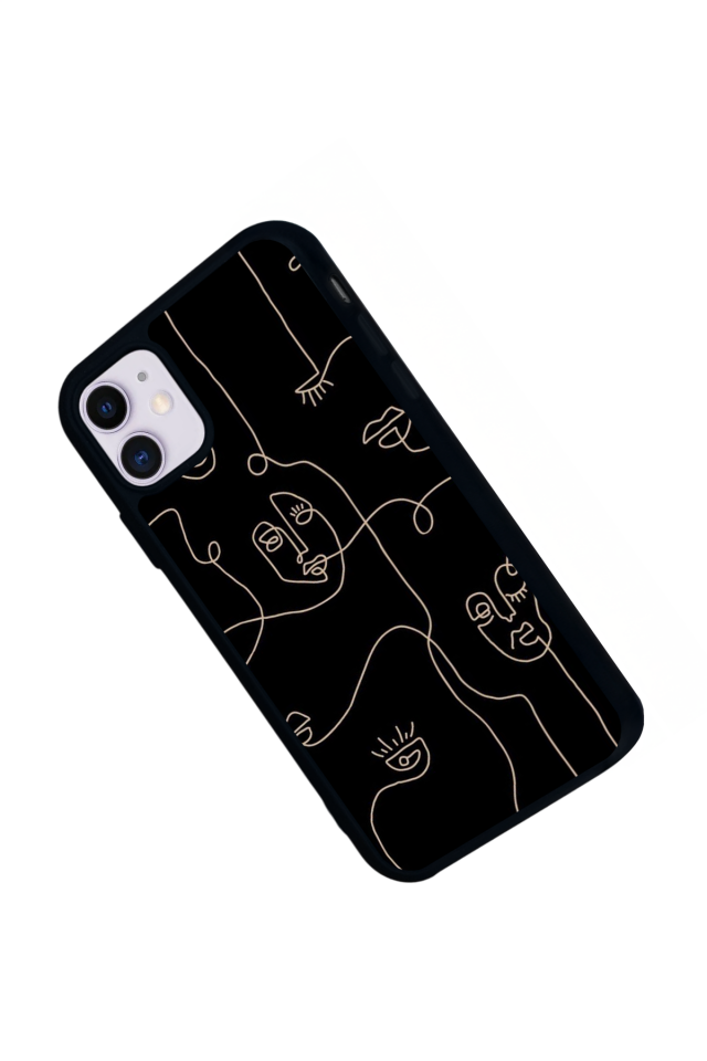 iPhone 11 Uyumlu Line Art Tasarımlı Glossy Premium Kılıf