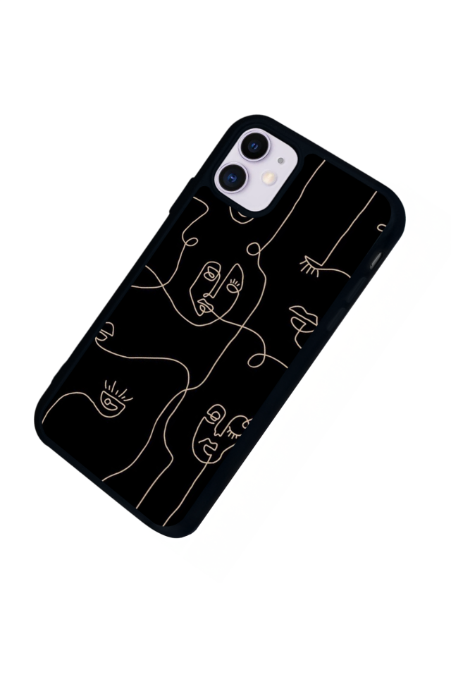 iPhone 11 Uyumlu Line Art Tasarımlı Glossy Premium Kılıf