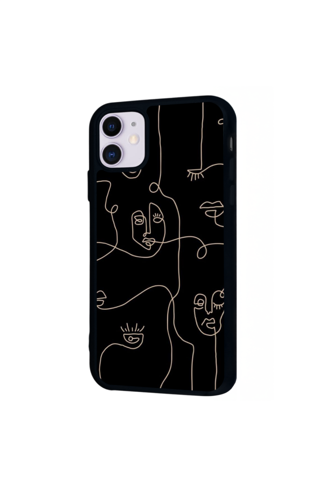 iPhone 11 Uyumlu Line Art Tasarımlı Glossy Premium Kılıf