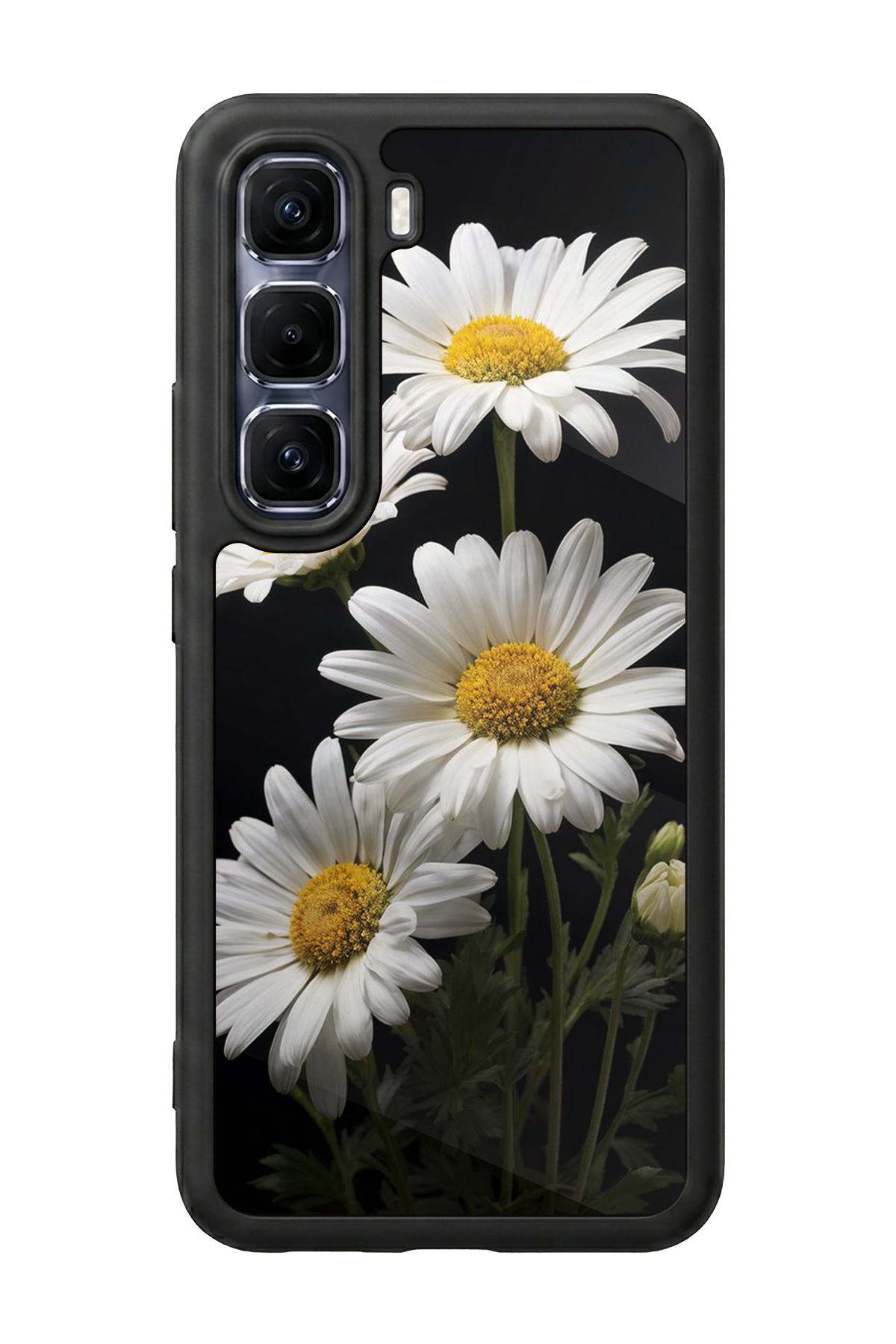 Infinix Hot 60 Pro Plus Uyumlu Papatya Tasarımlı Glossy Premium Kılıf