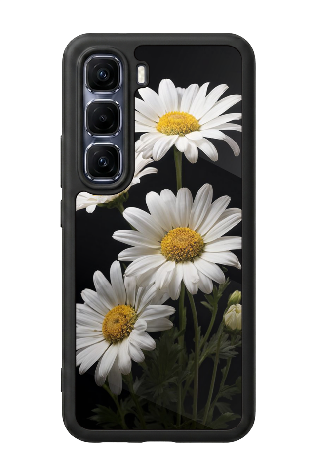 Infinix Hot 60 Pro Plus Uyumlu Papatya Tasarımlı Glossy Premium Kılıf