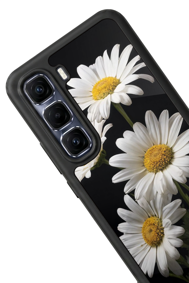 Infinix Hot 60 Pro Plus Uyumlu Papatya Tasarımlı Glossy Premium Kılıf