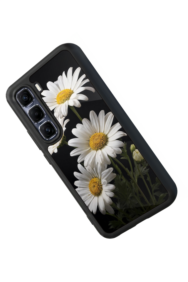 Infinix Hot 60 Pro Plus Uyumlu Papatya Tasarımlı Glossy Premium Kılıf