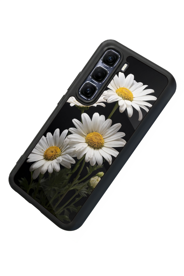 Infinix Hot 60 Pro Plus Uyumlu Papatya Tasarımlı Glossy Premium Kılıf