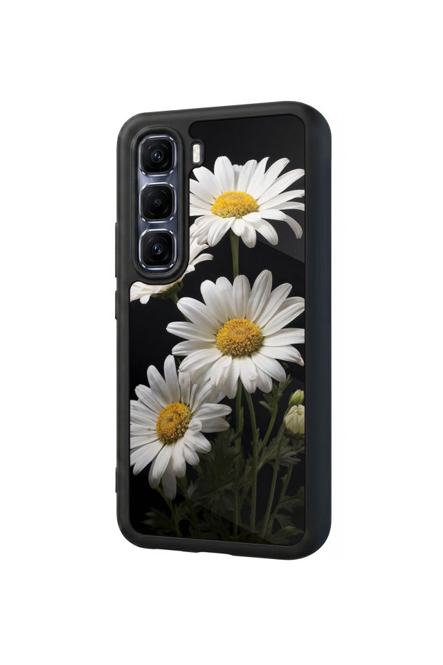 Infinix Hot 60 Pro Plus Uyumlu Papatya Tasarımlı Glossy Premium Kılıf