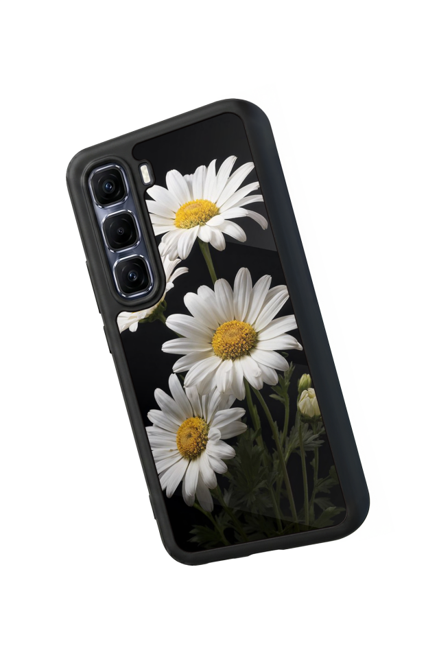 Infinix Hot 60 Pro Plus Uyumlu Papatya Tasarımlı Glossy Premium Kılıf