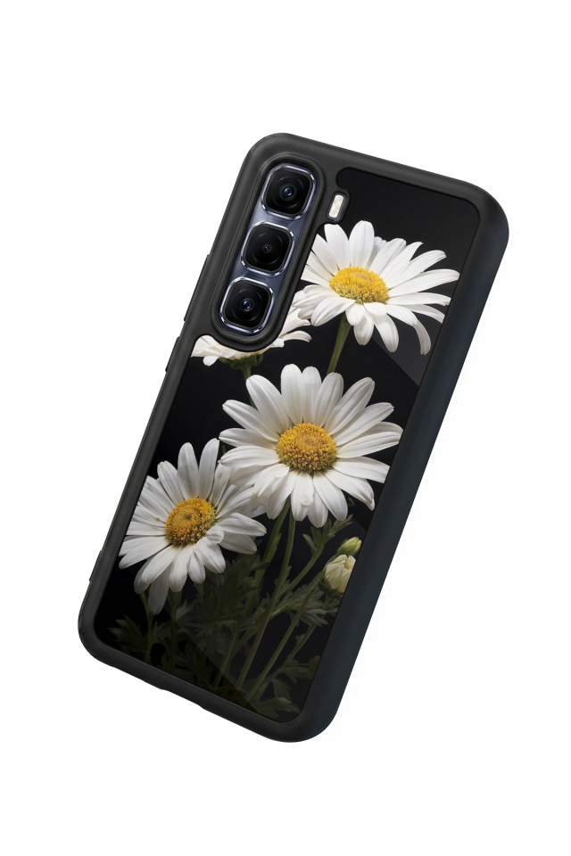 Infinix Hot 60 Pro Plus Uyumlu Papatya Tasarımlı Glossy Premium Kılıf