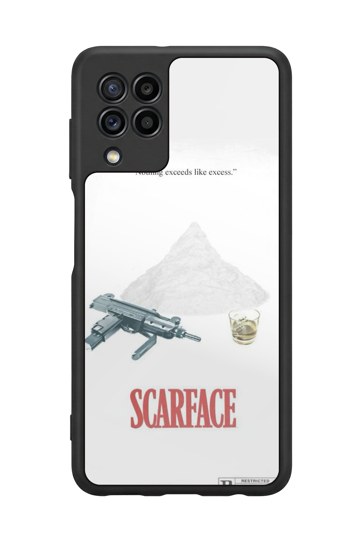 Samsung Galaxy M22 Uyumlu Scarface Tasarımlı Glossy Premium Kılıf