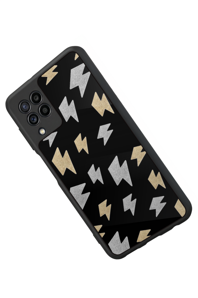 Samsung Galaxy M22 Uyumlu Simsek Tasarımlı Glossy Premium Kılıf