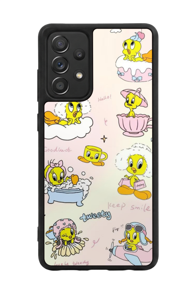 Samsung Galaxy A72 Uyumlu Tweety Tasarımlı Glossy Premium Kılıf