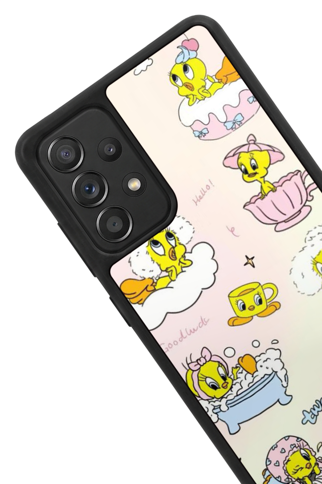 Samsung Galaxy A72 Uyumlu Tweety Tasarımlı Glossy Premium Kılıf