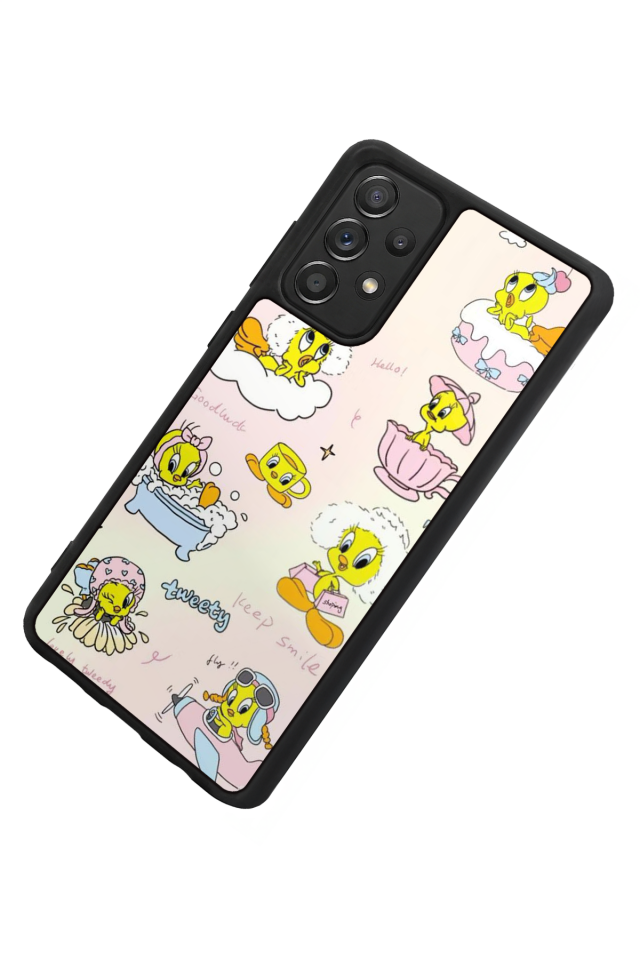 Samsung Galaxy A72 Uyumlu Tweety Tasarımlı Glossy Premium Kılıf