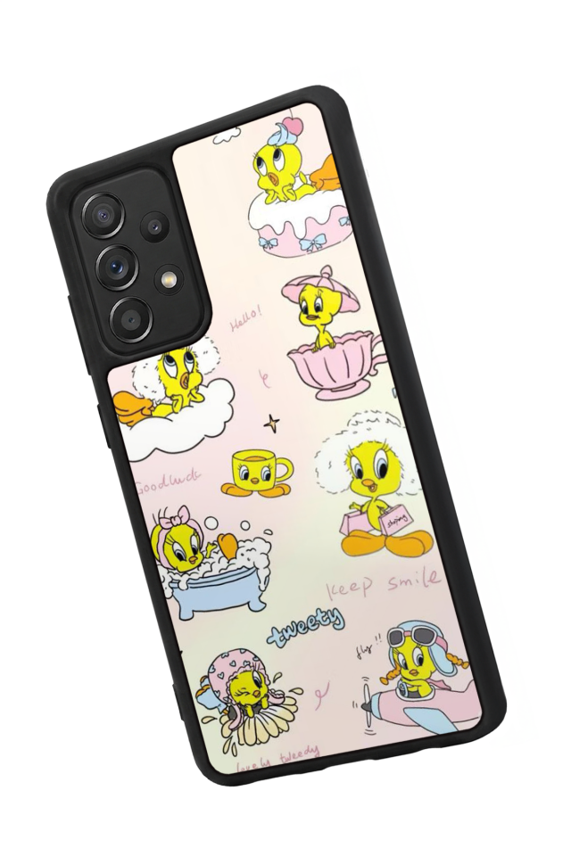 Samsung Galaxy A72 Uyumlu Tweety Tasarımlı Glossy Premium Kılıf