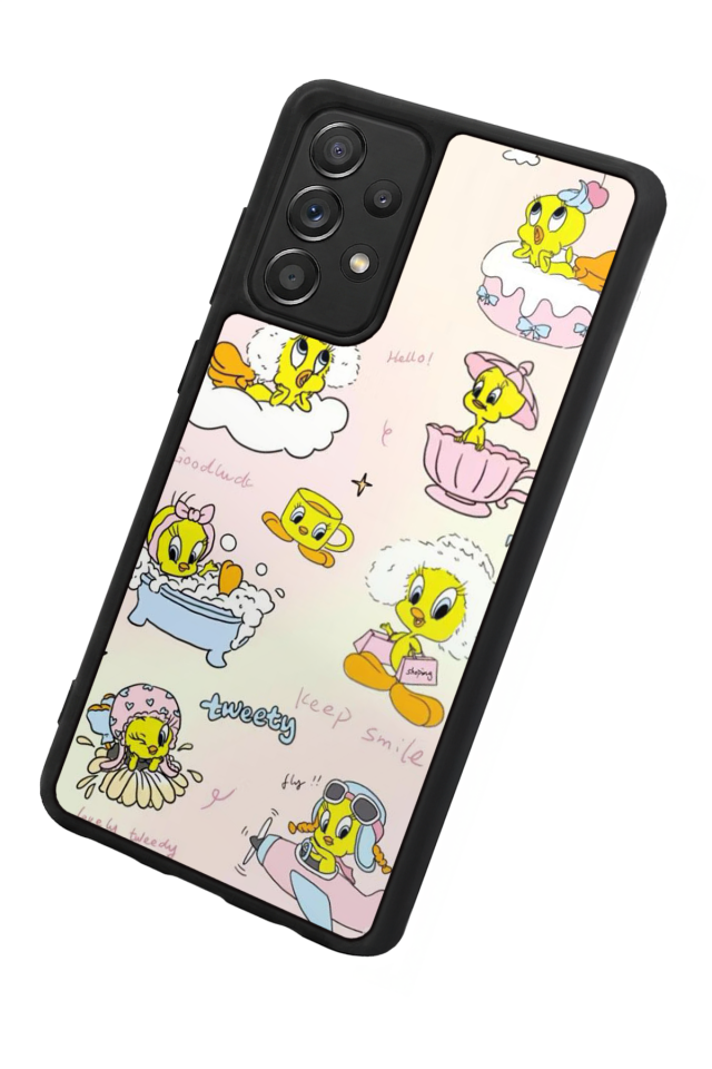 Samsung Galaxy A72 Uyumlu Tweety Tasarımlı Glossy Premium Kılıf