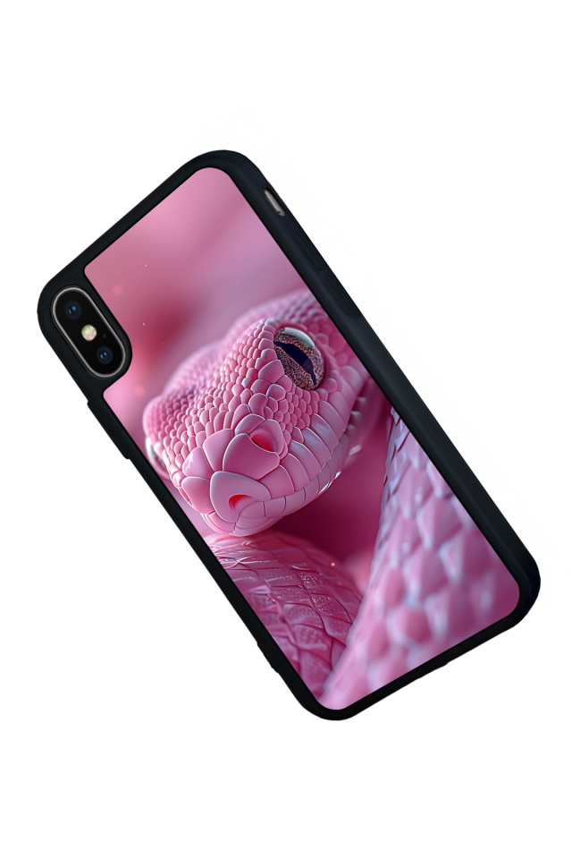 iPhone X/ XS Uyumlu Yılan Tasarımlı Glossy Premium Kılıf