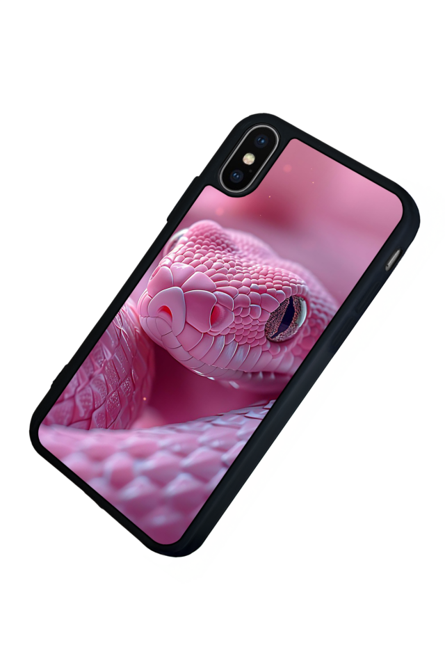 iPhone X/ XS Uyumlu Yılan Tasarımlı Glossy Premium Kılıf