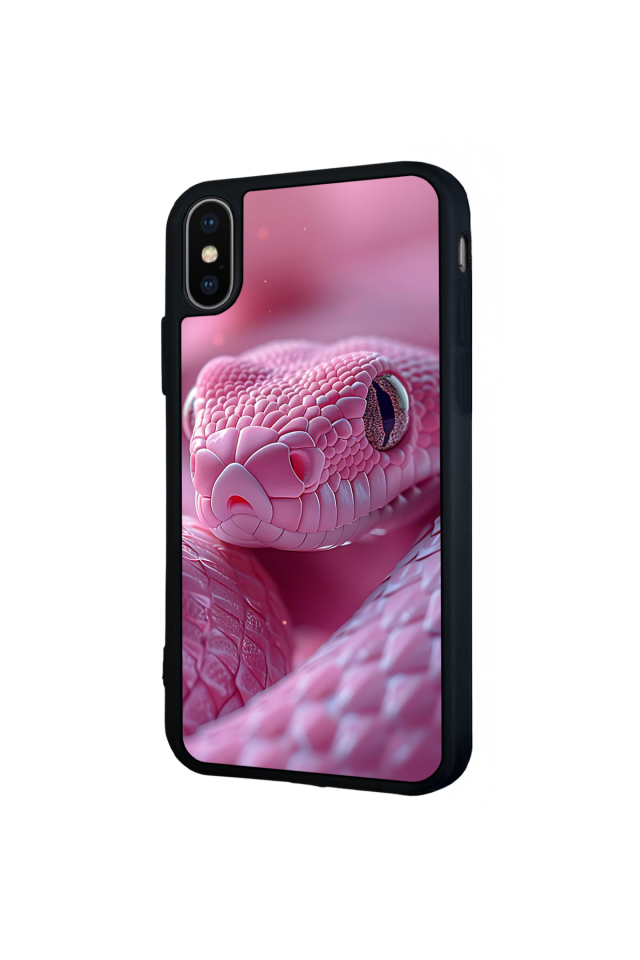 iPhone X/ XS Uyumlu Yılan Tasarımlı Glossy Premium Kılıf