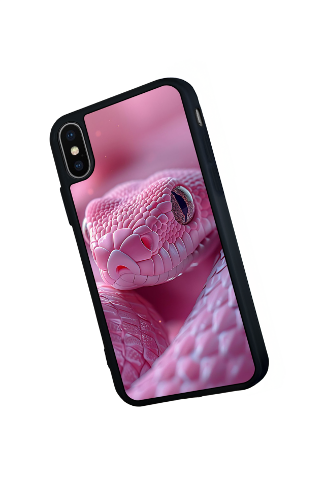 iPhone X/ XS Uyumlu Yılan Tasarımlı Glossy Premium Kılıf