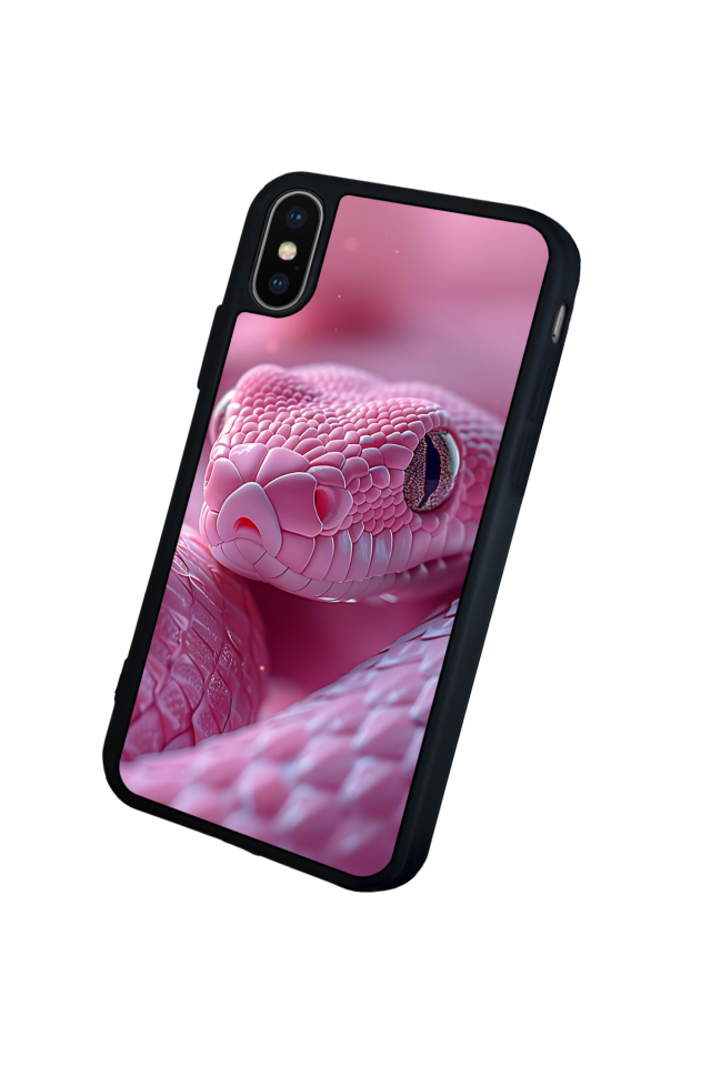 iPhone X/ XS Uyumlu Yılan Tasarımlı Glossy Premium Kılıf