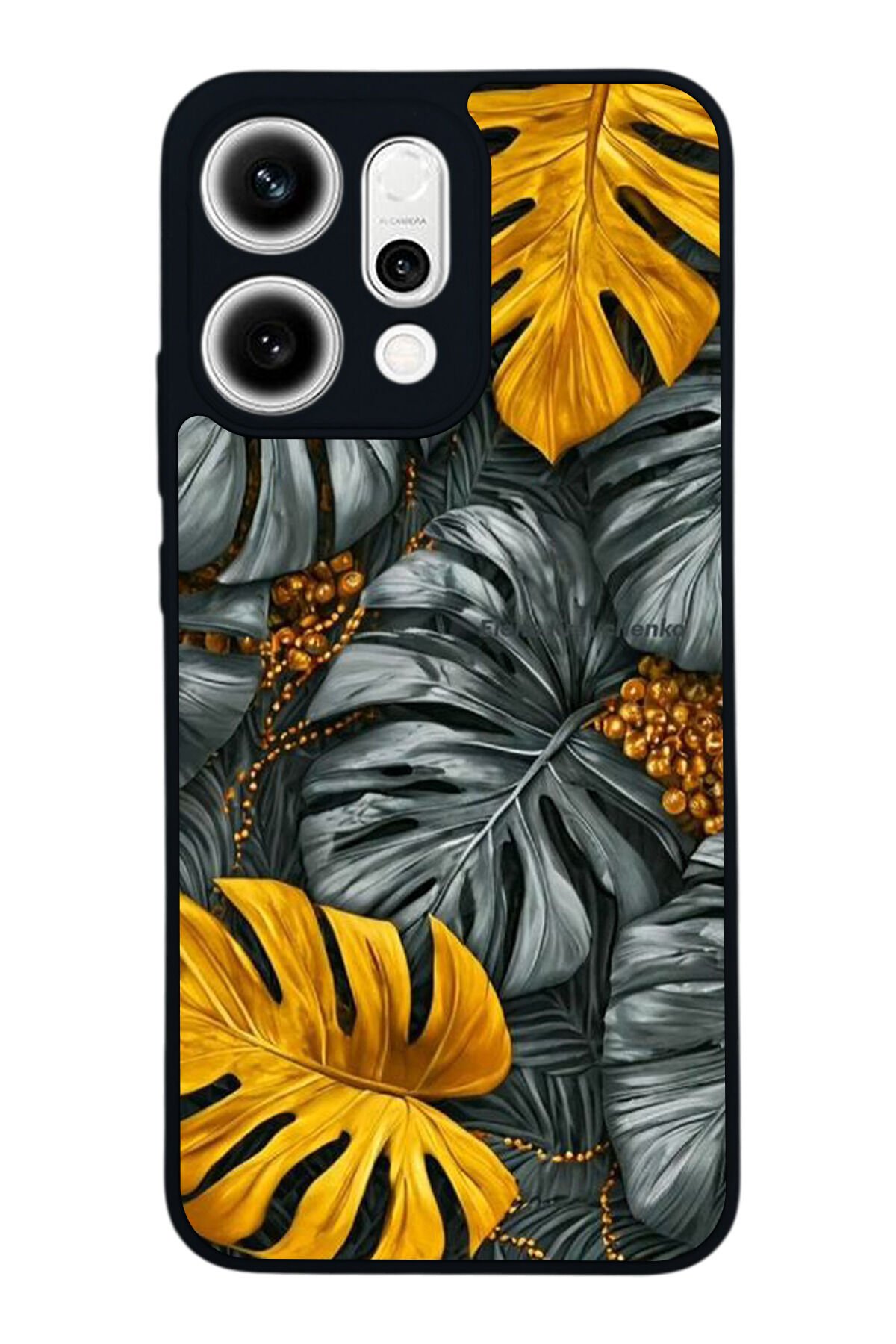 Oppo Reno 14 Uyumlu Botanik Tasarımlı Glossy Premium Kılıf