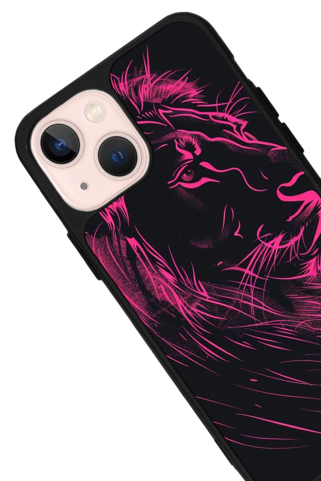 iPhone 13/14 Uyumlu Aslan Tasarımlı Glossy Premium Kılıf