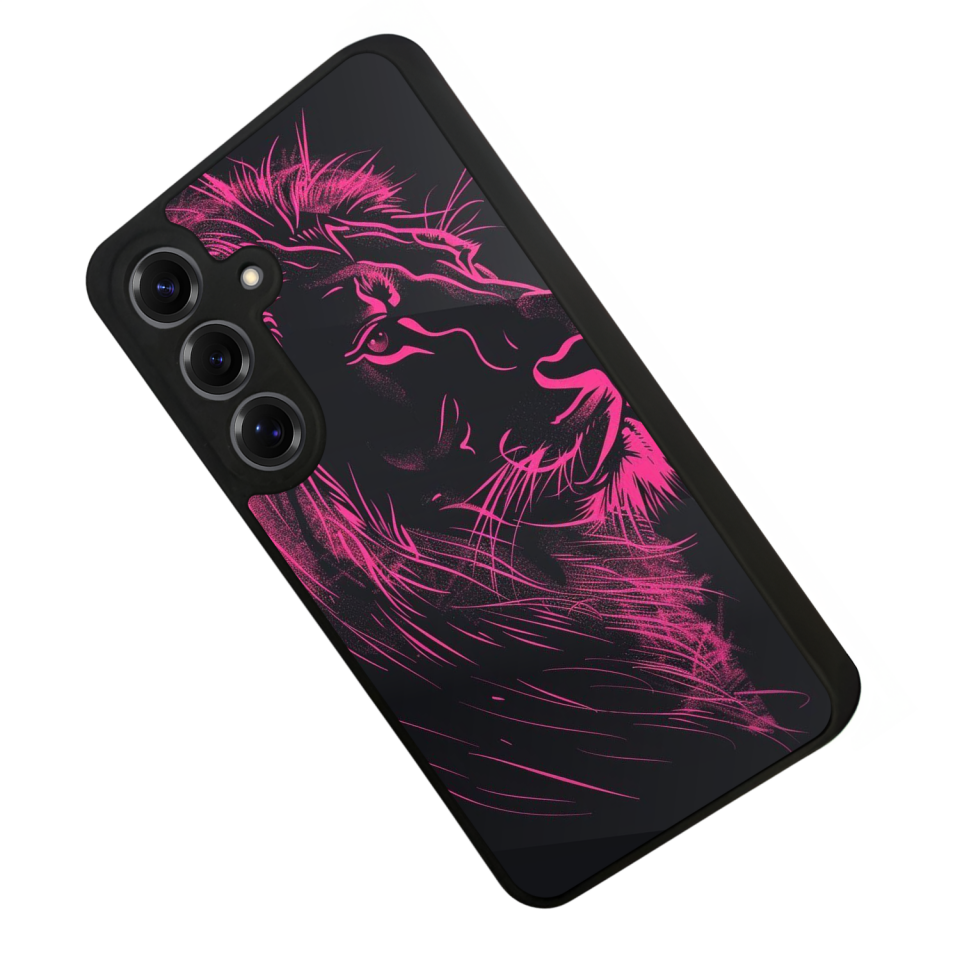 Samsung Galaxy S25 Uyumlu Aslan Tasarımlı Glossy Premium Kılıf